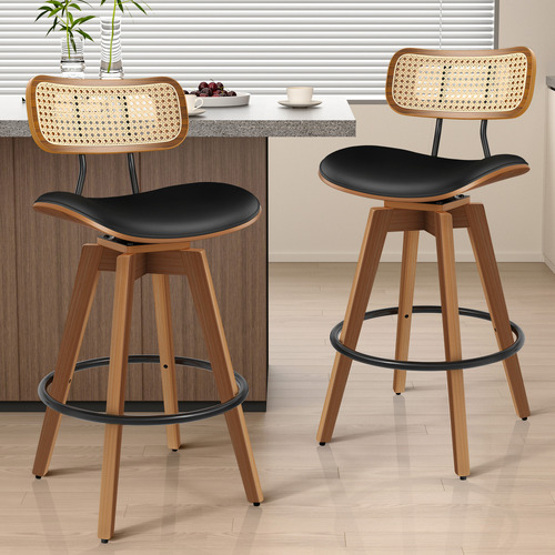 71cm-Orfai-Faux-Leather-Swivel-Bar-Stools