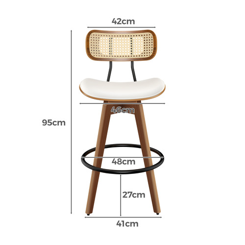 71cm Orfai Faux Leather Swivel Bar Stools