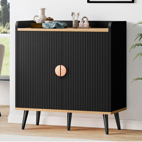 Black Dalary Fluted Sideboard Buffet