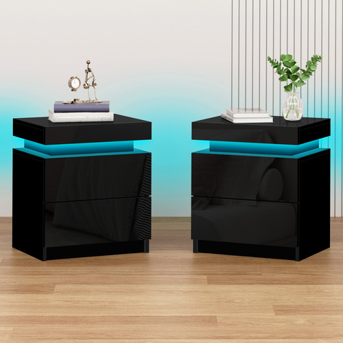 Warren 2 Drawer LED Bedside Tables