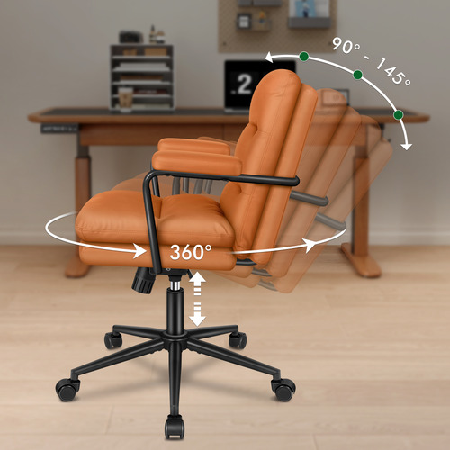 Lewis Faux Leather Swivel Home Office Chair