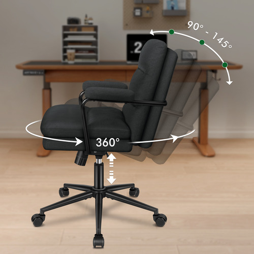 Lewis Linen Swivel Home Office Chair