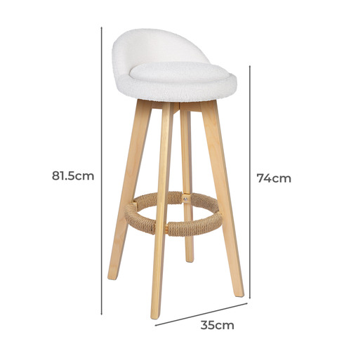 74cm Sofie Boucle Swivel Bar Stools