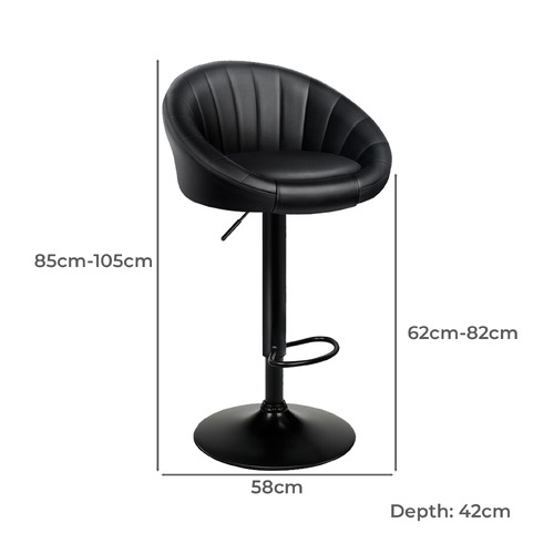 Sylvester Faux Leather Adjustable Bar Stools