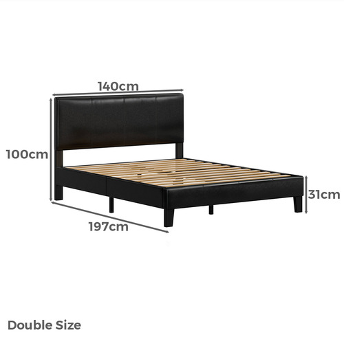 Black Kyle Faux Leather Bed