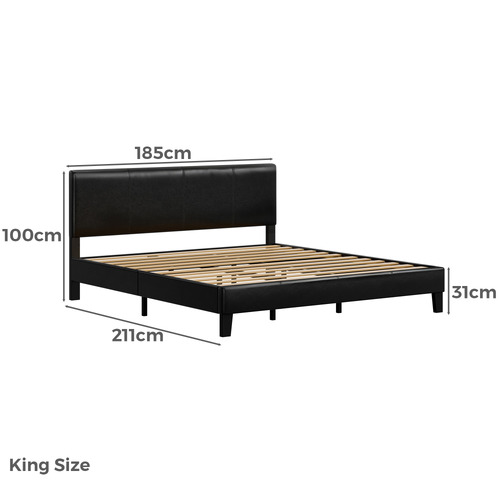 Black Kyle Faux Leather Bed