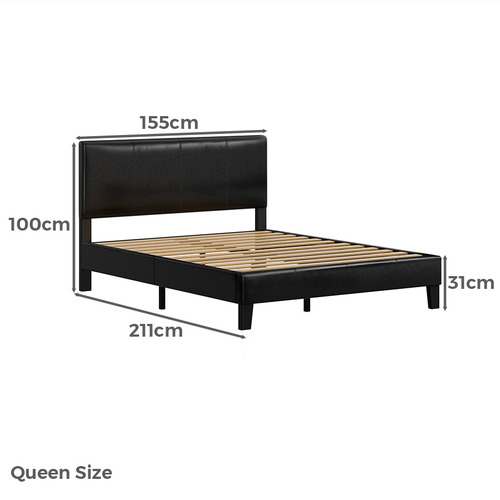 Black Kyle Faux Leather Bed