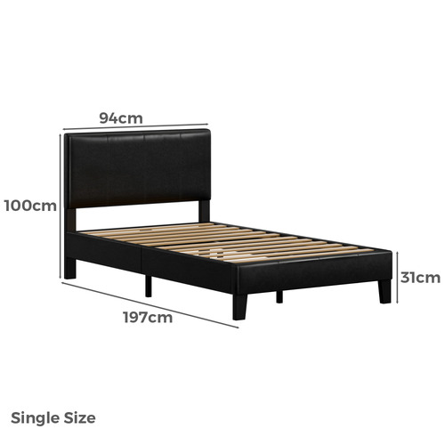 Black Kyle Faux Leather Bed