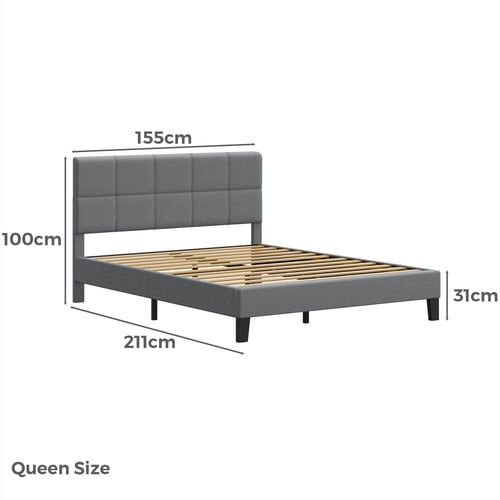 Grey Cassandra Upholstered Bed