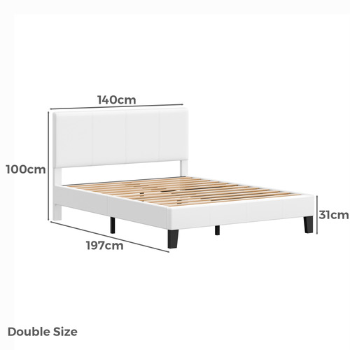 White Kyle Faux Leather Bed