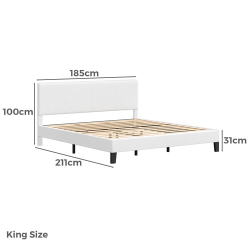 White Kyle Faux Leather Bed
