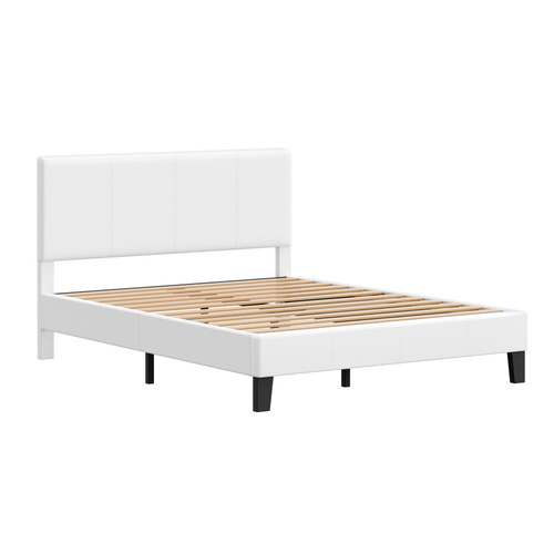 White-Kyle-Faux-Leather-Bed