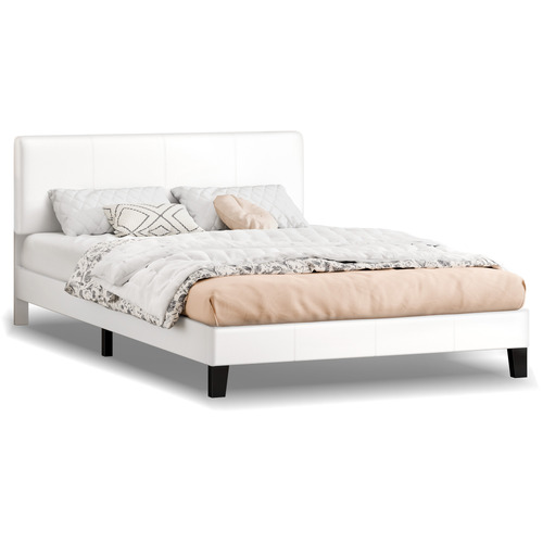 White-Kyle-Faux-Leather-Bed