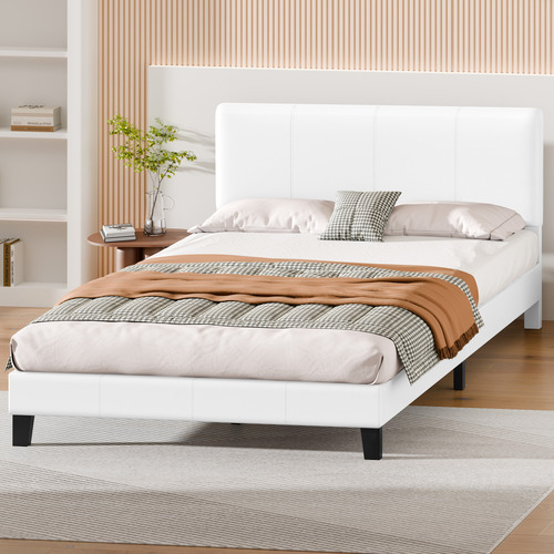 White-Kyle-Faux-Leather-Bed