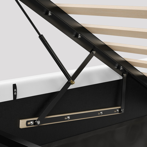 White Tiago Faux Leather Gas Lift Bed Base