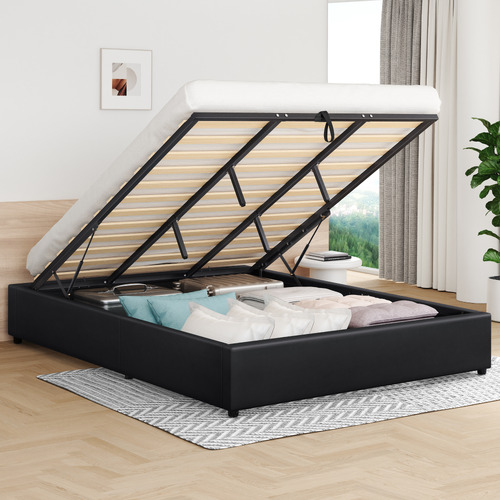 Tiago Faux Leather Gas Lift Bed Base
