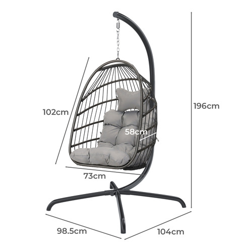 Broderick Outdoor Hanging Egg Chair with Stand