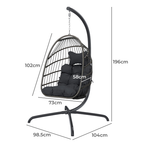 Broderick Outdoor Hanging Egg Chair with Stand