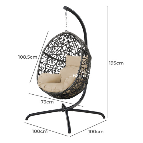 Geneva Outdoor Hanging Egg Chair with Stand