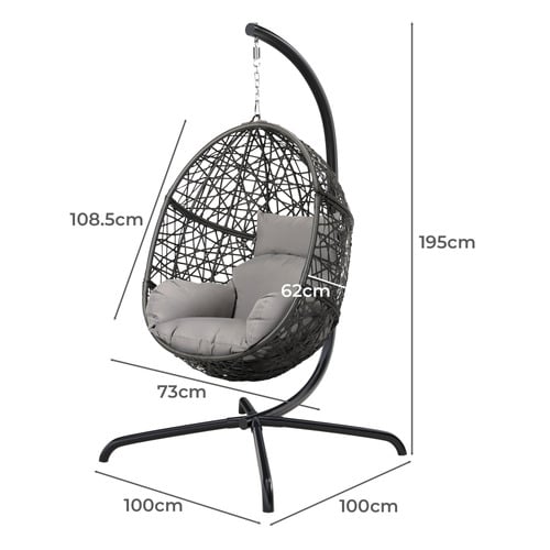 Geneva Outdoor Hanging Egg Chair with Stand