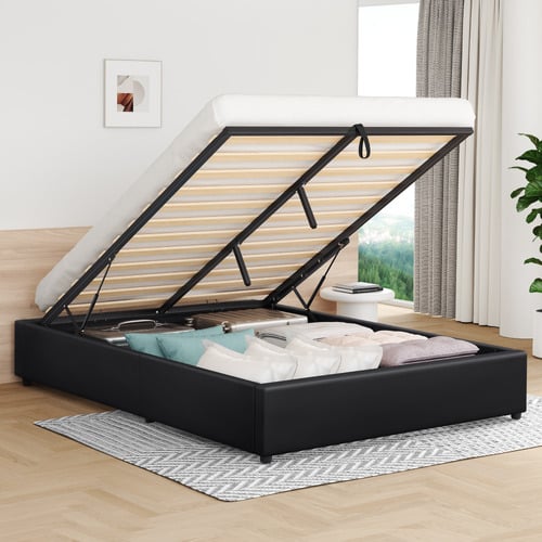 Tiago Faux Leather Gas Lift Bed Base