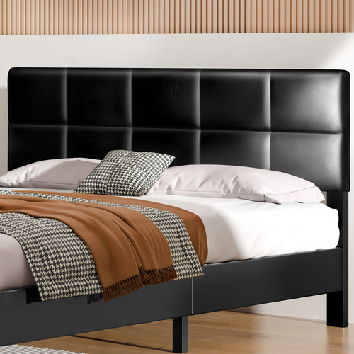 Black Cassandra Faux Leather Bed Frame