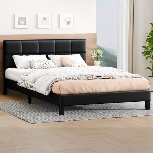 Black Cassandra Faux Leather Bed Frame