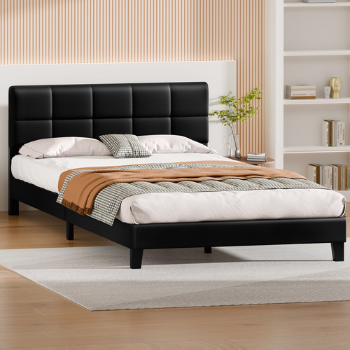 Black Cassandra Faux Leather Bed Frame
