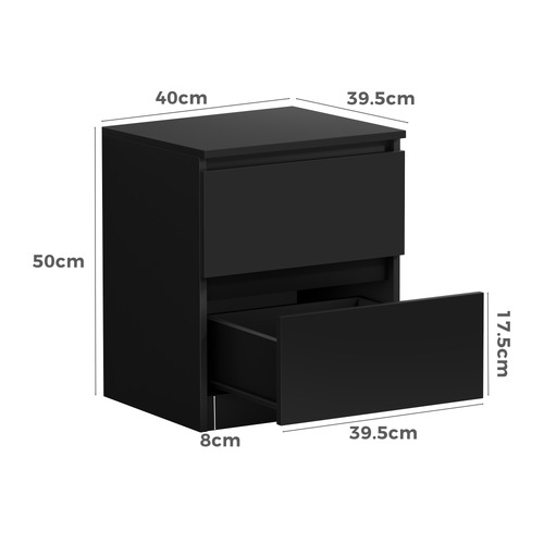 Regal 2 Drawer Bedside Table