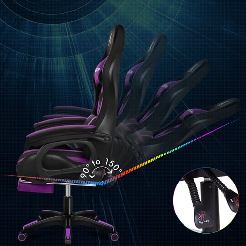 Maximus LED Gaming Massage Office Chair with Footrest