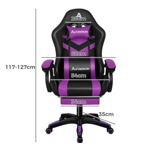 Maximus LED Gaming Massage Office Chair with Footrest