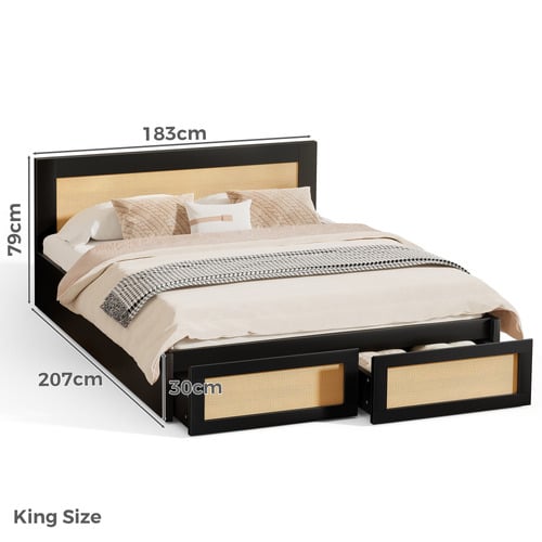 Jerry Rattan Platform Bed