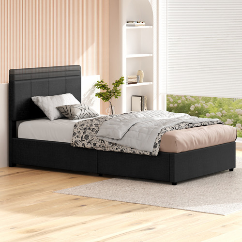 Charcoal Macauley Gas Lift Bed Frame