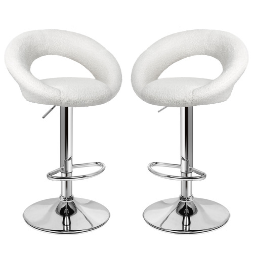Rose Boucle Adjustable Bar Stools