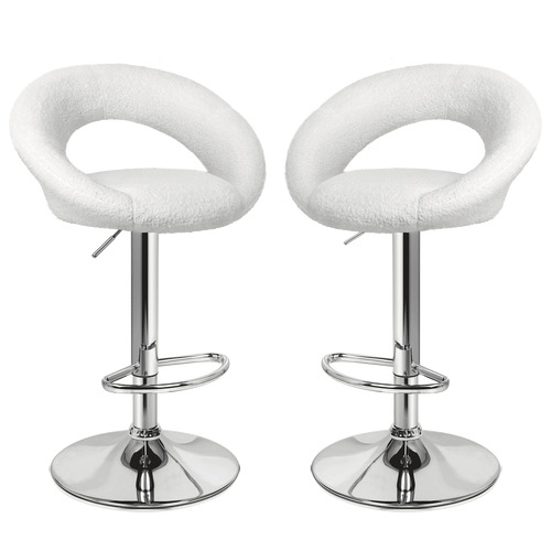 Rose Boucle Adjustable Bar Stools
