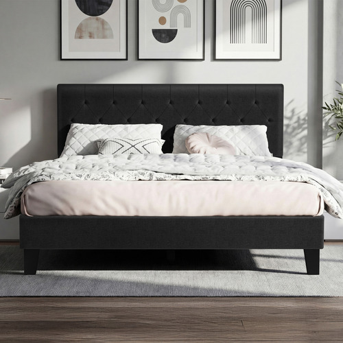 Charcoal-Vernon-Upholstered-Bed-Frame