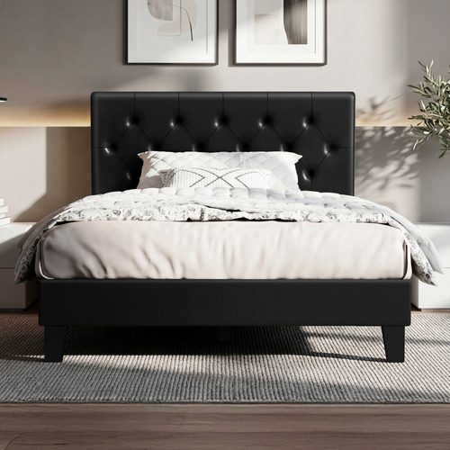 Black-Vernon-Faux-Leather-Bed-Frame