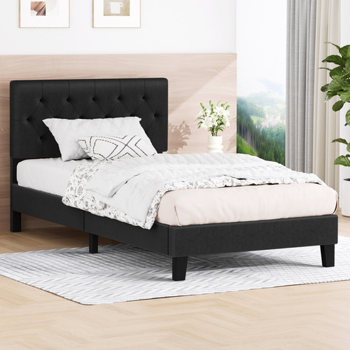 Charcoal-Vernon-Upholstered-Bed-Frame