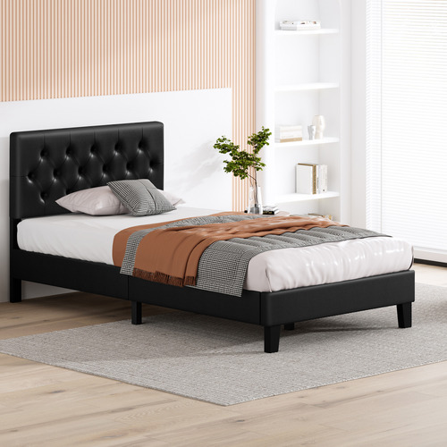 Black-Vernon-Faux-Leather-Bed-Frame