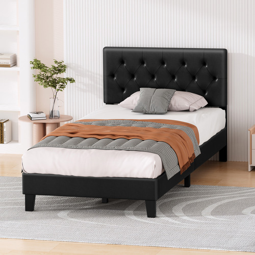 Black-Vernon-Faux-Leather-Bed-Frame