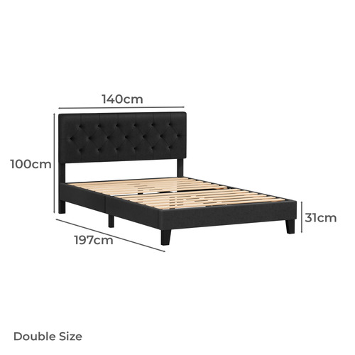 Charcoal Vernon Upholstered Bed Frame