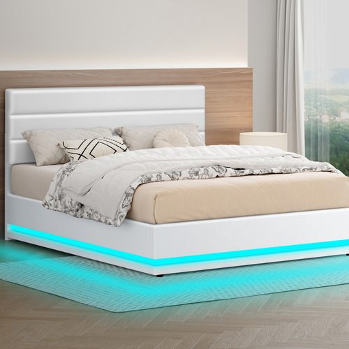 White-Alpine-PU-Leather-Gas-Lift-Storage-Bed-with-LED