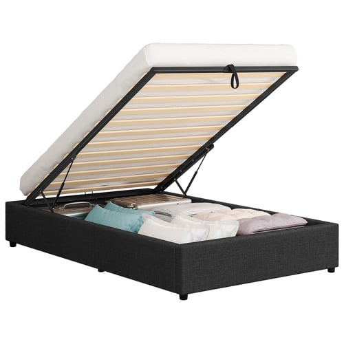 Tiago-Linen-Look-Gas-Lift-Bed-Base