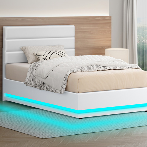 White-Alpine-PU-Leather-Gas-Lift-Storage-Bed-with-LED