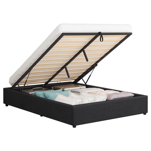 Tiago-Linen-Look-Gas-Lift-Bed-Base