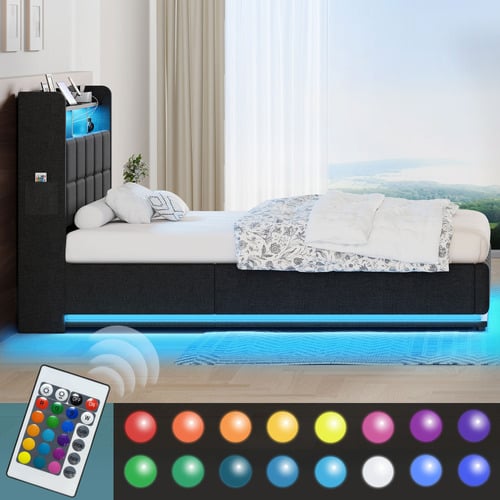 Charcoal-Michel-Gas-Lift-Storage-Bed-Frame-with-LED