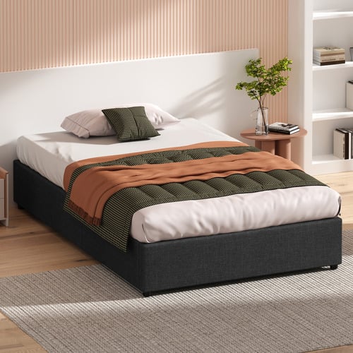 Tiago-Linen-Look-Gas-Lift-Bed-Base