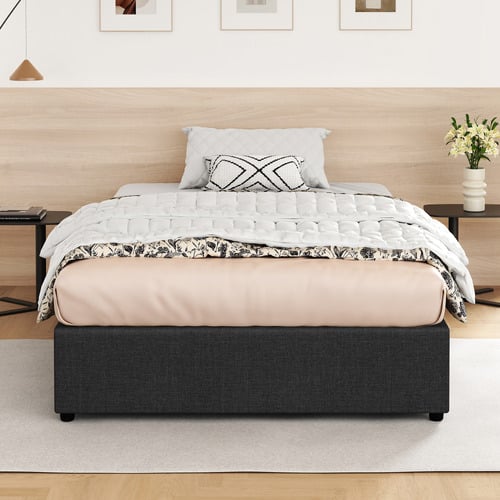 Tiago-Linen-Look-Gas-Lift-Bed-Base