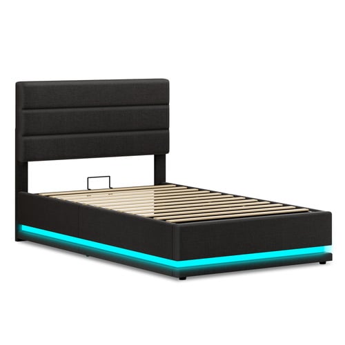 Black-Alpine-Upholstered-Gas-Lift-Storage-Bed-with-LED