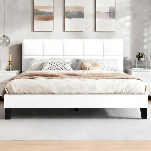 White-Cassandra-Faux-Leather-Bed-Frame